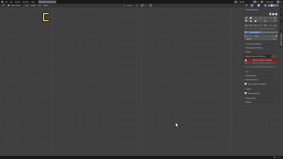 Pixel size setup